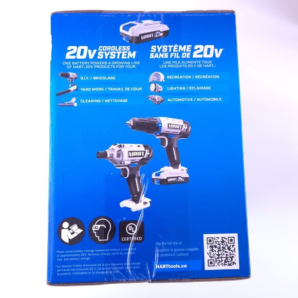 Hart  1/2" Drill & Impact Driver Kit 20v Cordless System New Sealed - Picture 4 of 8